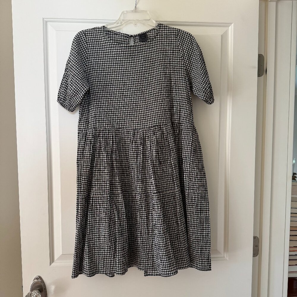 New without tags 8 by Yoox black and white gingham dress, made in Italy